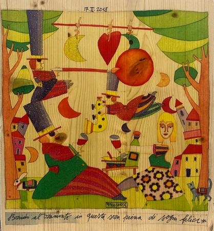 Art work by Francesco Musante Brivido al tramonto - mixed table 